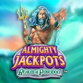 Almighty Jackpots – Realm of Poseidon online game logo by Novomatic on vegas-hero.org