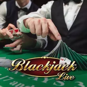 Live Blackjack slot logo by Evolution at Vegas Hero Casino
