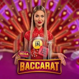 Mega Baccarat slot visual from Pragmatic Play available on vegas-hero.org